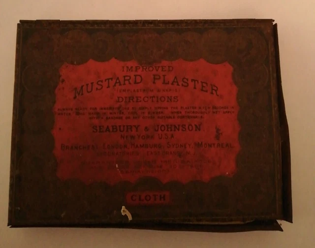 Vintage Seabury & Johnson Improved Mustard Powder Cloth  Tin And Contents