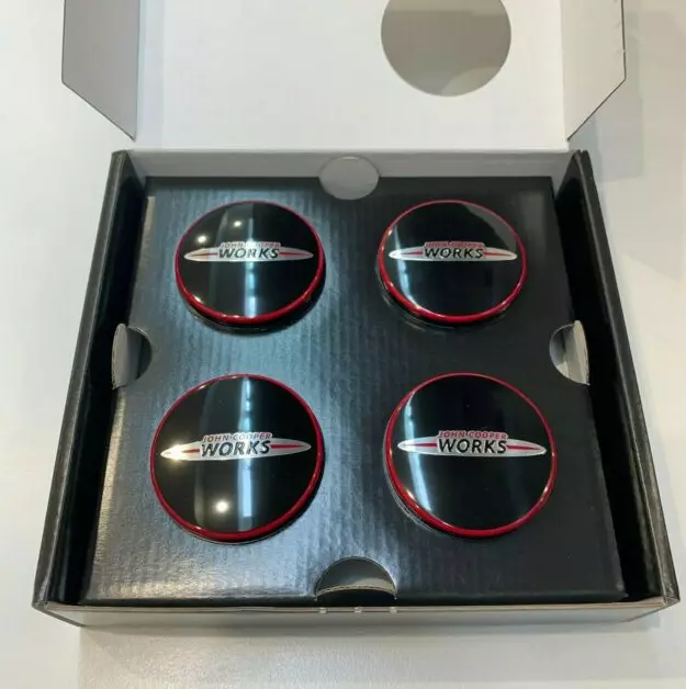 Brand New Genuine MINI JCW Floating Spinning Center Hub Cap Badge Set 2469710