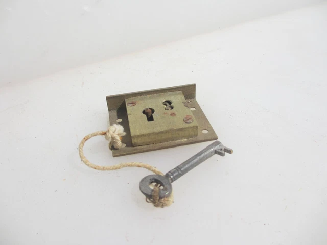 VINTAGE BRASS CABINET Lever Lock Catch Cupboard Chest Drawer Bolt Iron ...