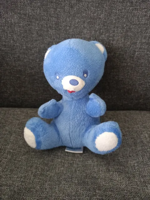 B6-Peluche Doudou bleu ours bleu assis Nestlé