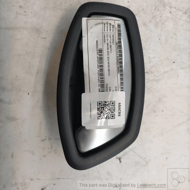 Poignée Intérieure Arrière Droit Pour Renault Laguna III - Réf. 806700005R - Pièce D'occasion