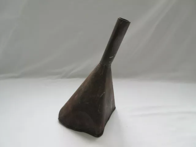 Artisan made ?  vintage re purposed metal grubby oil funnel