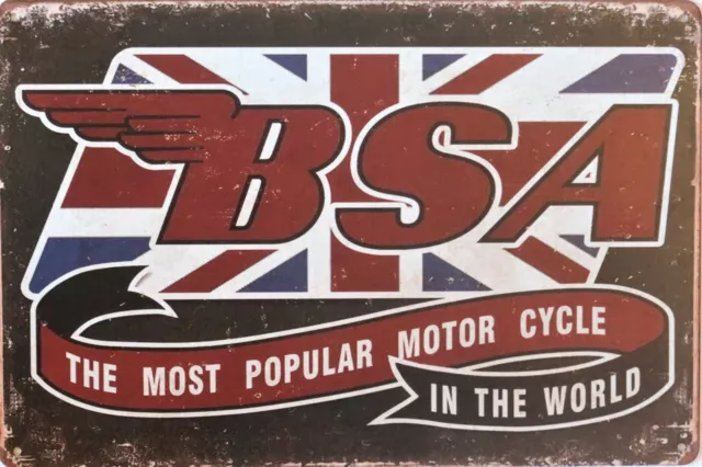 BSA Motorcycle Metal Garage Sign Wall Plaque Vintage Sign mancave A4