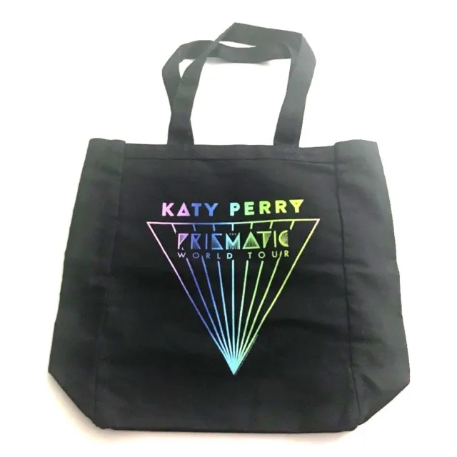 Katy Perry Prismatic World Tour Tote Shoulder Canvas Shopping Bag Black