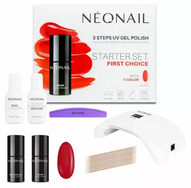 NEONAIL UNIQUE  Set 3x UV Nagellack 3ml LED Lampe 18W/36 Geschenkbox Starter