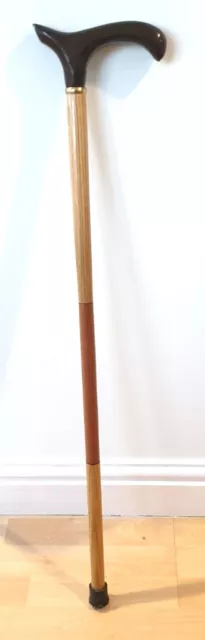 Hard Wood Walking Stick With Satin Walnut Derby Handle