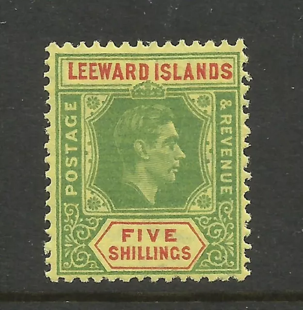 LEEWARD IS. 1938/51 Sg 112, 5/- Green & Red Yellow, Mounted Mint.{AV1800-357}