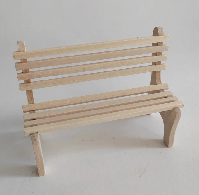 MAISON DE POUPÉES en Bois Treillis Jardin Banc Miniature Extérieur Park Meubles EUR 31,56