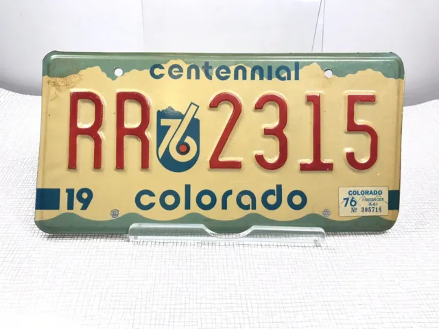 Vintage 1976 Colorado Centennial Vehicle Licence Plate