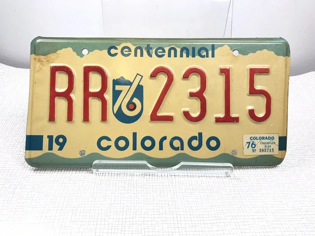 Vintage 1976 Colorado Centennial Vehicle Licence Plate