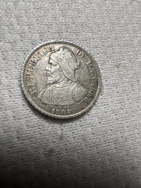 1904 PANAMA 5 CENTESIMOS SILVER COIN Excellent Details Z1613