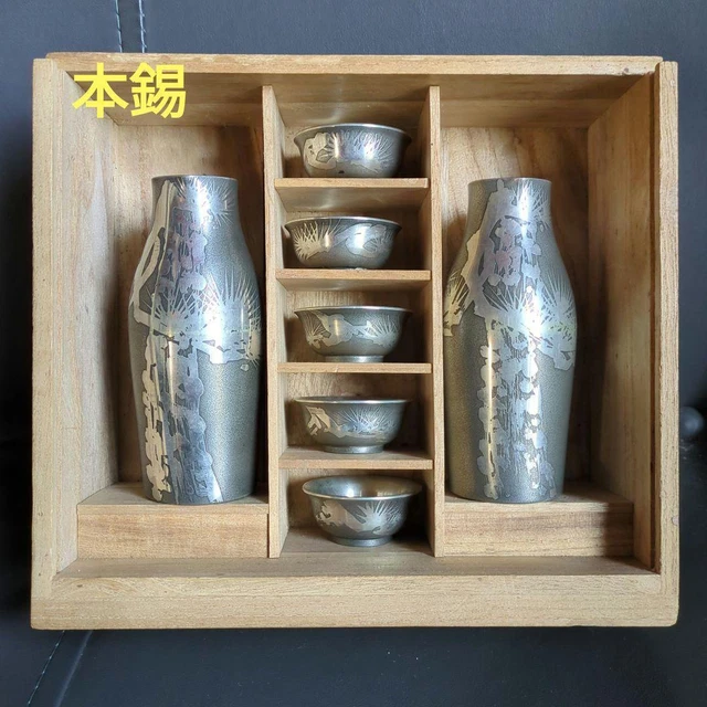 Genuine tin tin sake set, unused item,6689