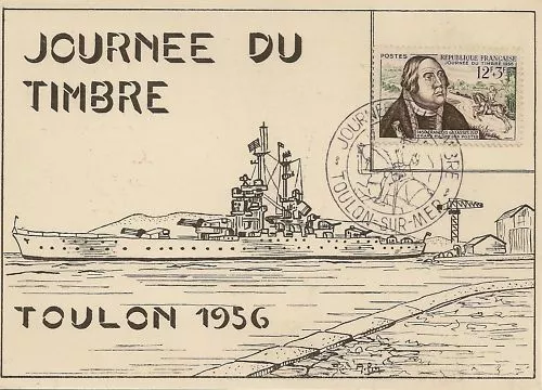 Carte Postale Journee Du Timbre 1956 Toulon