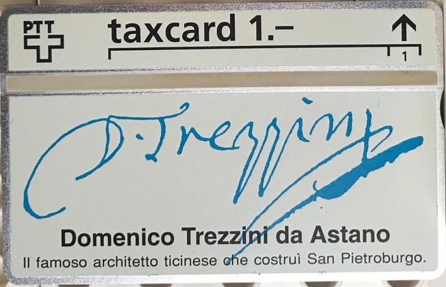 Karte aus der Serie "Berühmte Unterschriften" auf Telefonkarten  Taxcard