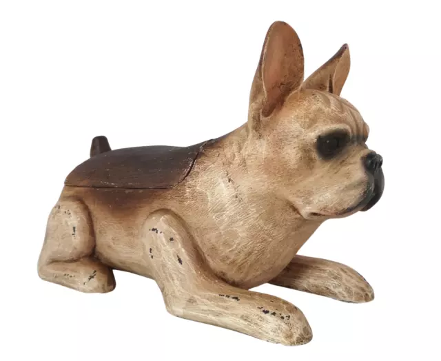 Luxus Deko Figur Hund französische Bulldogge french Bulldog gold chrom -5