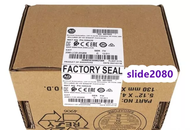 New Factory Sealed AB 2080-LC20-20QBB /C Micro820 20 I/O ENet/IP Controller