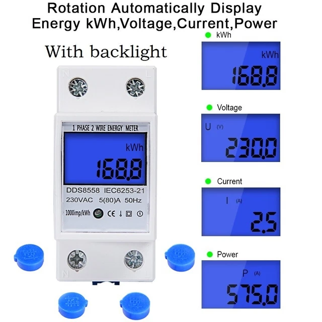 Kwh Wattmeter Din-rail Digital Energy Meter Power Consumption Digital Durable