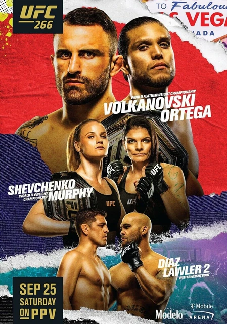 Volkanovski Vs Ortega Poster Locandina 45X32Cm || Arti Marziali Mma Ufc