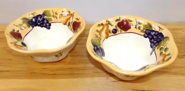 Home Interiors Sonoma Villa Fruit Soup / Cereal Bowl - Set of 2