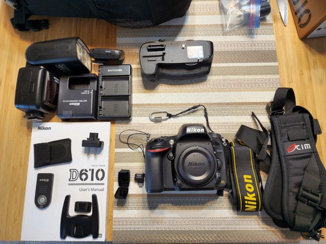 Nikon D610 24.3MP Digital SLR Camera Bundle-Shutter count 1,751-Excellent Cond.