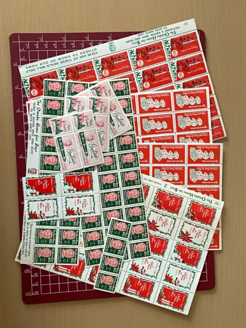Vintage Stamp Sheets Omaha Home For Boys Mixed Seals  Christmas