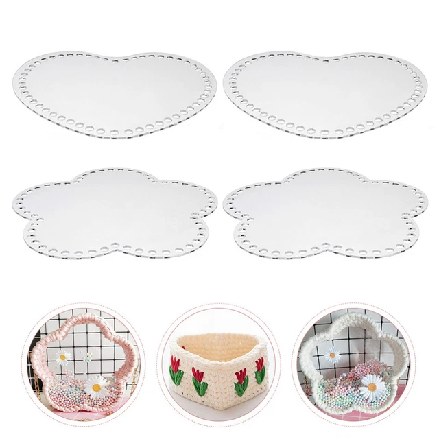 4 Pcs Crocheter Panneau Tissé Acrylique Trousse À Ongles Portefeuille