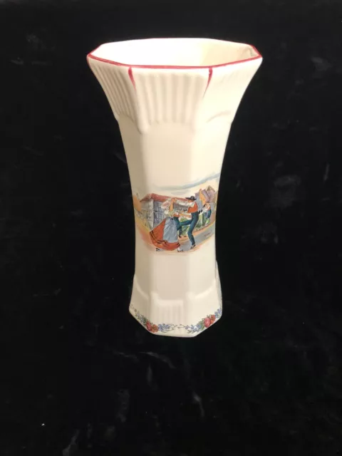 Rare vase a cotes Sarreguemines Obernai Henri Loux