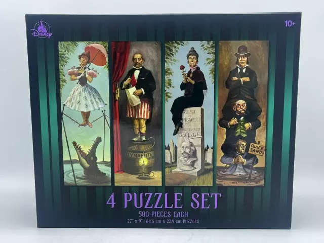 Disney World Parks The Haunted Mansion 4 Puzzle Set Stretching Room Portraits