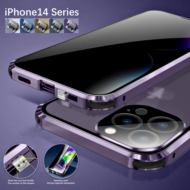 Magnetic Tempered Glass 360 Case For iPhone 14 13 12 11 Pro Max Anti-Spy Privacy