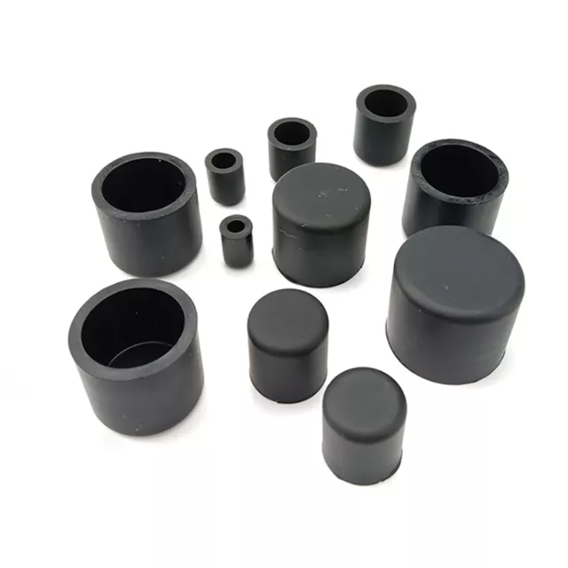 3.7-78.5mm Silikon Gummi Kappe Schwarz Rund Rohrkappen Stuhlbeinkappen Endkappen