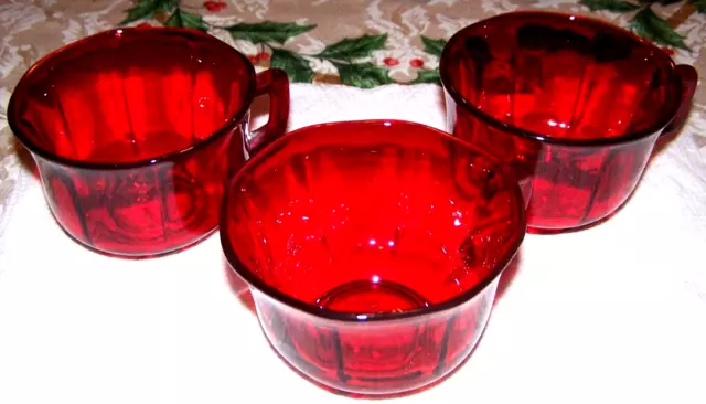 Gorgeous Imperial Glass Molly Ruby Line Octagon Cups