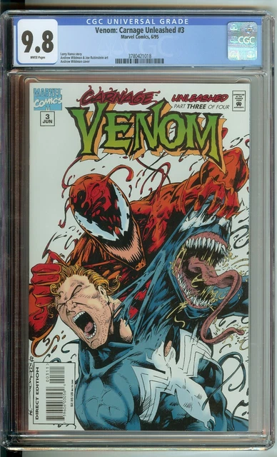 Venom Carnage Unleashed #3 CGC 9.8 Marvel Comic 1995 White Pages Larry Hama