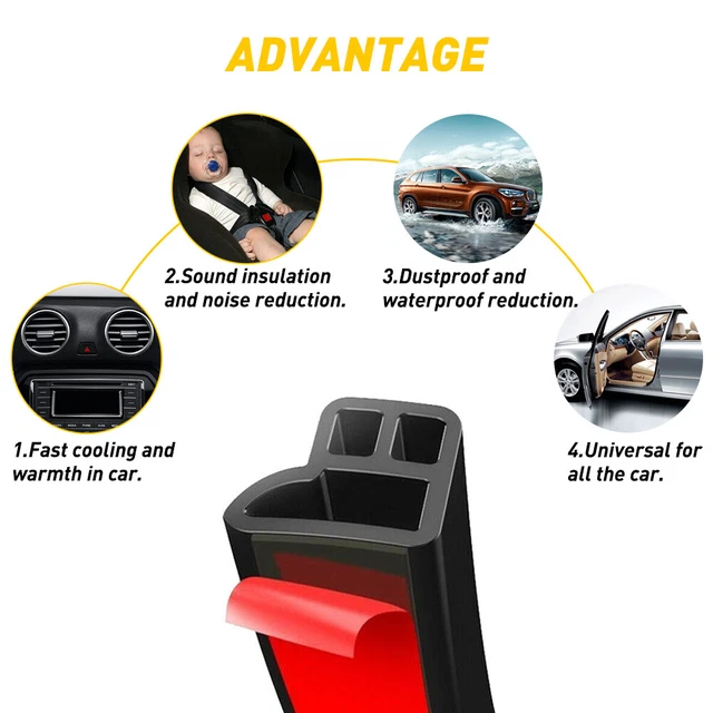 10m Car Door Boot Edge Protector Strip Trim L Shape Guard Seal Rubber Black EOA