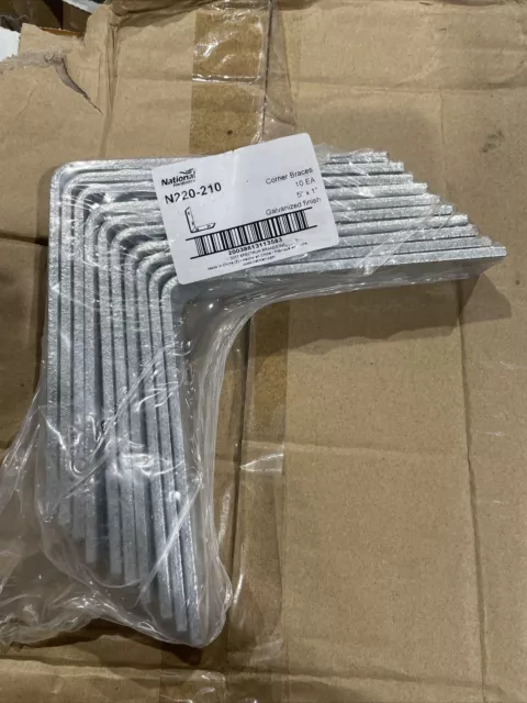 Corner Braces N220-210 National STANLEY Brace GALVANIZED PACKAGE OF 10 NEW