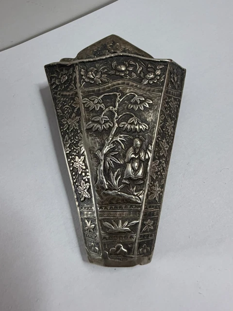 BOUQUETIÈRE EN ARGENT Massif Indochine? Ancien Art Asiatique Asie voir poincons EUR 90,00 - PicClick FR
