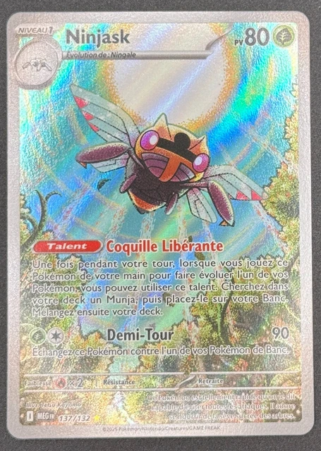 Carte Pokémon : Ninjask 137/132 Méga-Evolution Française NEUF Carte Pokémon : Ninjask 137/132 Méga-Evolution Française NEUF