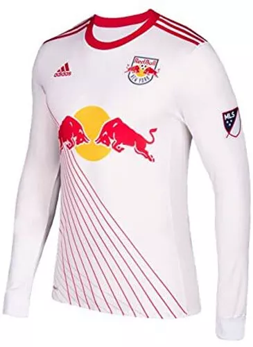 Adidas MLS Soccer Men's New York Red Bull Onfield Finished Home Jersey, White