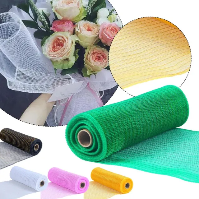 8 Rolls Mesh Ribbon Mesh Wreath Supplies Metallic Foil Mesh Ribbon with 160  Pieces Mixed Color Twist Ties for Wreaths Craft Home Decoration Supplies