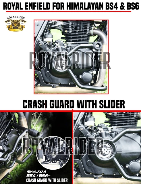 Black Engine Guard With Sliders – Fits Royal Enfield Himalayan BS6 (2021 Model, Steel)