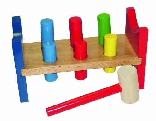 Beluga Klopfbank aus Holz Spiel Hammer Hammerspiel