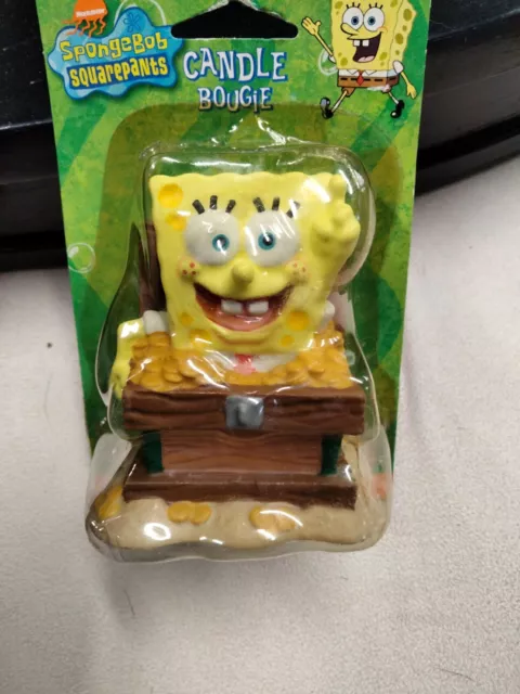 Vintage Wilton SpongeBob SquarePants, Treasure Chest Candle Cake Decoration, New