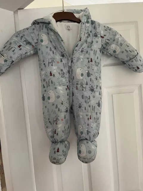 rocha john rocha Rjr baby boy snowsuit Pram Suit blue 6-9 months vguc All In One