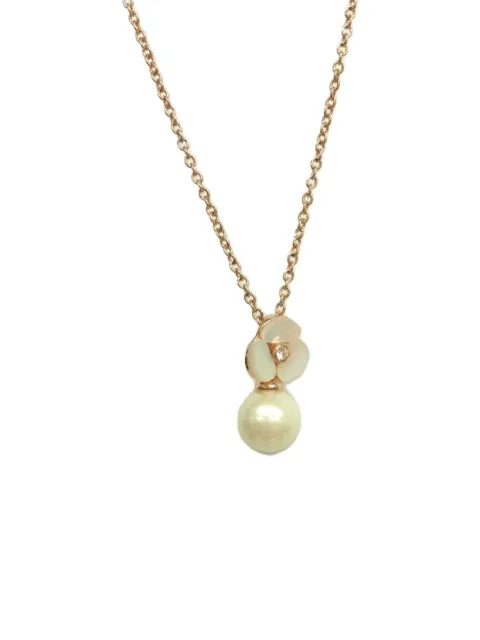 Kate Spa de New York ◆Pick Gold/Pearl Flower/Necklace/-/GLD/Women's