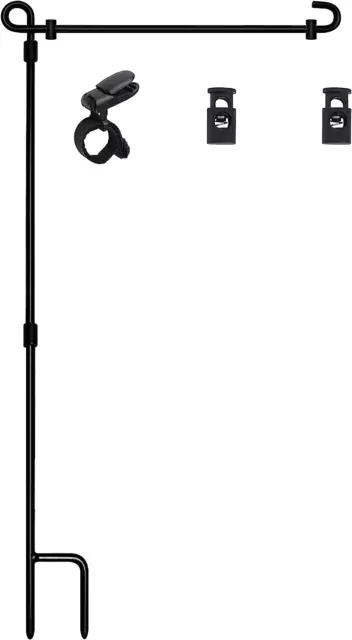 HOOSUN Garden Flag Stand, Premium Garden Flag Pole Holder Metal Powder-Coated We