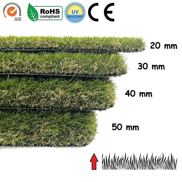 Prato Artificiale Sintetico Erba Giardino Tappeto Manto Altezza 20 30 40 50 mm