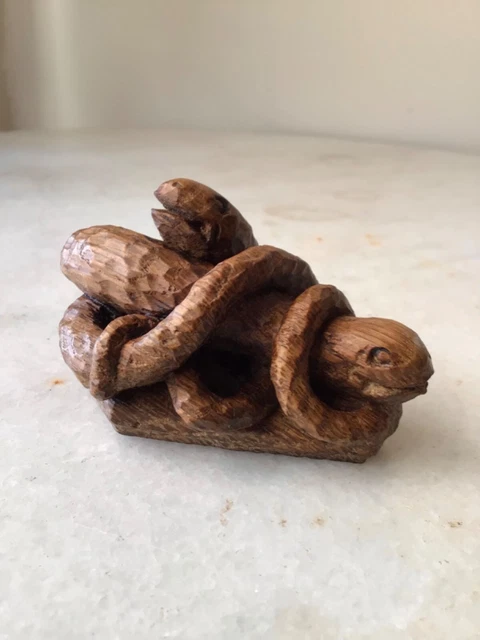 Canne Ancienne Bois Sculpté Têtes Personnages Grotesques A