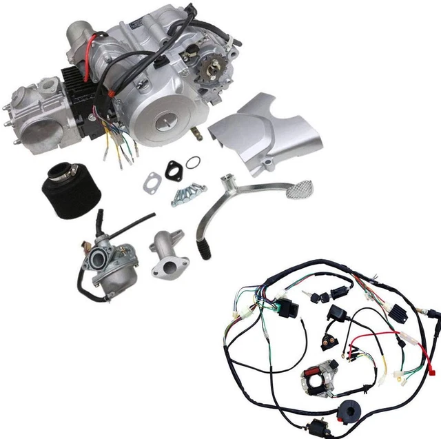 125cc Semi-Auto 4-Stroke Engine With Carburetor – 3 Speed + Reverse – Fits ATV, Quad, Buggy (Replace 110cc)