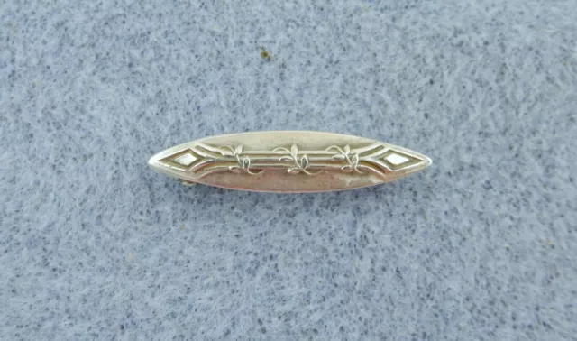 Unger Brothers Antique Sterling Silver Bar Lingerie Pin Brooch Signed