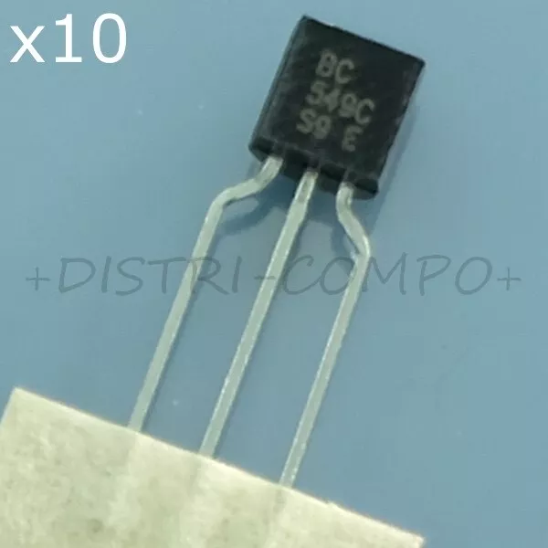 BC549C Transistor BJT NPN 30V 100mA TO-92 Diotec RoHS (lot de 10)