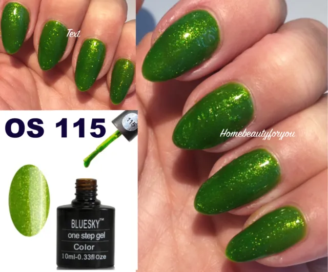 Bluesky Gel Polish One Step Green Lime Shimmer Emerald Nail Uv Led Soak Off